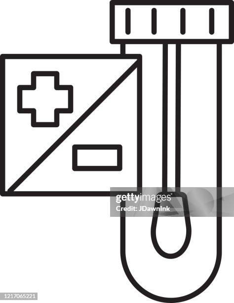 cold and flu virus test kit with test tube and cotton swab - laboratory equipment stock illustrations