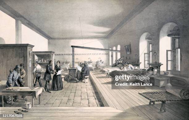 hospital ward during the crimean war - cholera stock illustrations