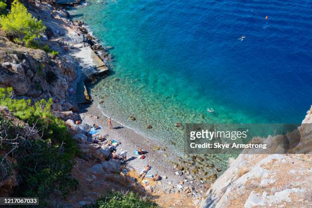 at the beach - attica greece stock pictures, royalty-free photos & images