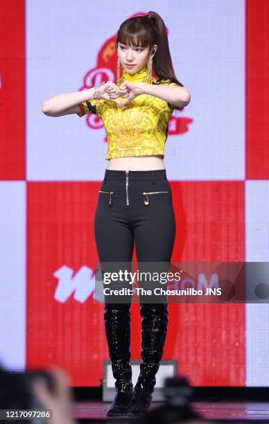 Suyun of Rocket Punch performs at Rocket Punch's the Second Mini Album 'RED PUNCH' showcase at Blue Square on February 10, 2020 in Seoul, South Korea