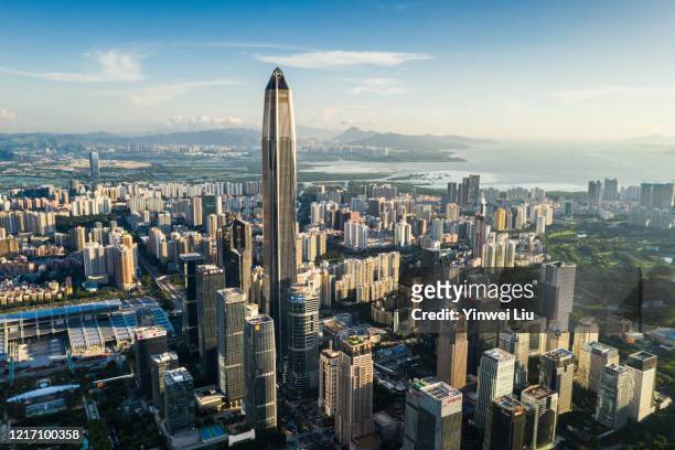 skyline of shenzhen - shenzhen stock pictures, royalty-free photos & images