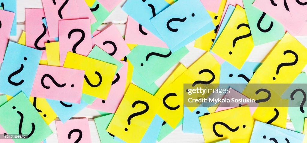 Notes Questions Symbol Colorful Paper Notes With Question Marks Closeup High-Res Stock Photo ...
