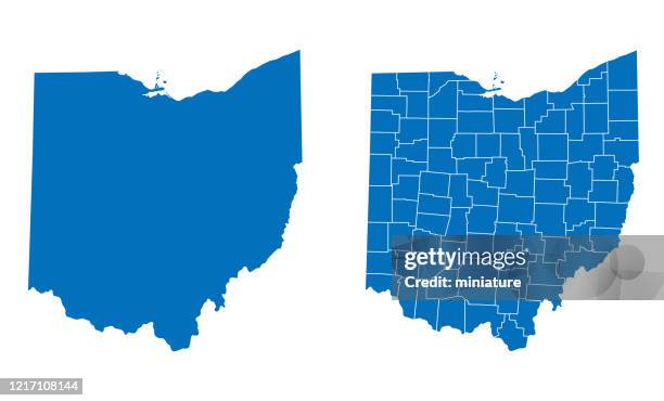 ohio karte - ohio stock-grafiken, -clipart, -cartoons und -symbole