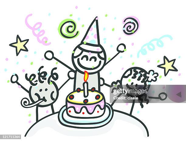 Happy Children At Birthday Party Cartoon High-Res Vector Graphic - Getty Images Happy Children At Birthday Party Cartoon High-Res Vector Graphic - Getty Images