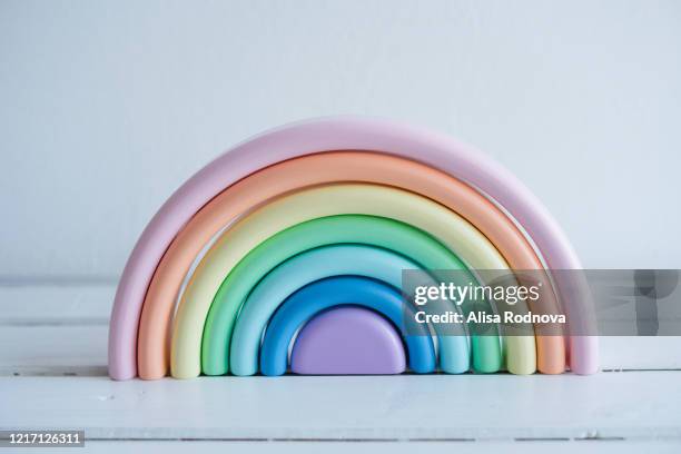 The rainbow is made of natural wood.