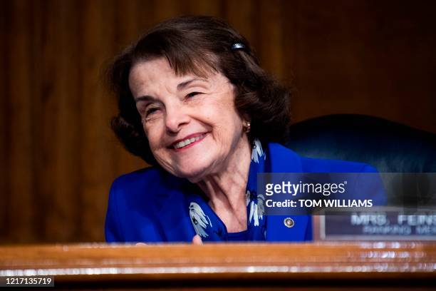 Ranking member Sen. Dianne Feinstein, D-CA is seen during the Senate Judiciary Committee hearing titled "Examining Best Practices for Incarceration...