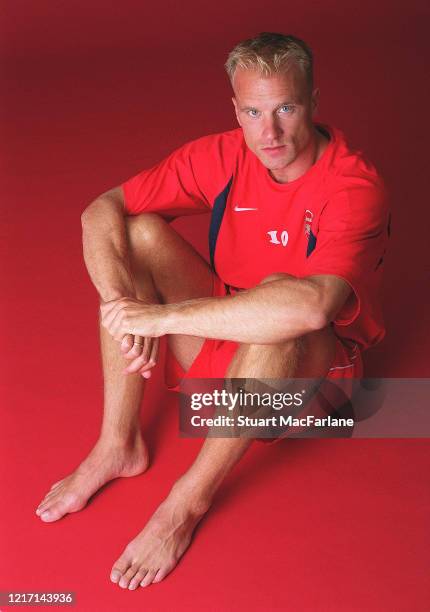 Dennis Bergkamp at the Arsenal Training Ground on July 19, 2002 in St. Albans, England.