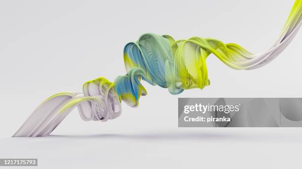 abstract wavy object - multi colored lines stock pictures, royalty-free photos & images