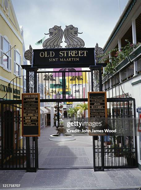 old street, st maarten - sint maarten stock pictures, royalty-free photos & images