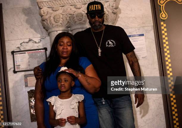 Roxie Washington, the mother of George Floyd's daughter Gianna Floyd, attends a press conference on June 2, 2020 in Minneapolis, Minnesota....