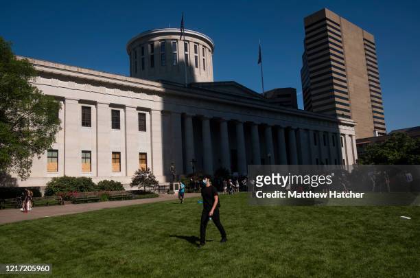 Protesters gathered on June 2, 2020 in downtown Columbus, Ohio., Ohio at the Police Headquarters, City Hall, and the Statehouse to protest Police...