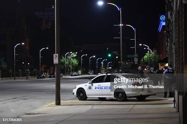 St. Louis City Police officers patrol on June 2, 2020 in St Louis, Missouri. After a night of violence and looting surrounding protests in the wake...