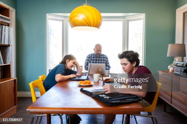 a woman working from home. - family lockdown stock pictures, royalty-free photos & images