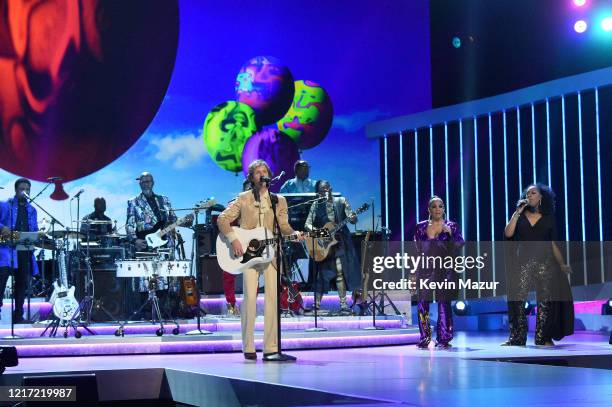 Beck and Sheila E. Perform onstage during the 62nd Annual GRAMMY Awards "Let's Go Crazy" The GRAMMY Salute To Prince on January 28, 2020 in Los...