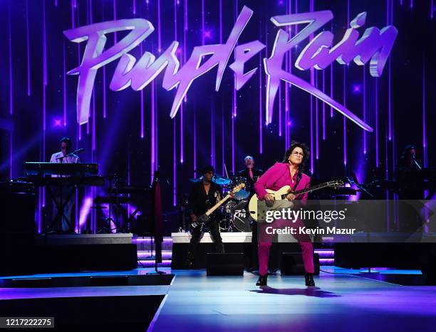 Dr. Fink, BrownMark, Bobby Z., and Wendy Melvoin perform onstage during the 62nd Annual GRAMMY Awards "Let's Go Crazy" The GRAMMY Salute To Prince on...