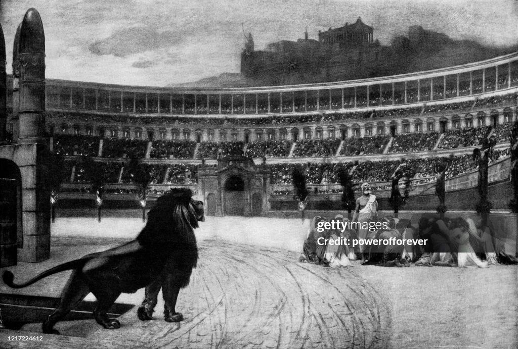 The Christian Martyrs' Last Prayer door Jean-Léon Gérôme - 19e eeuw