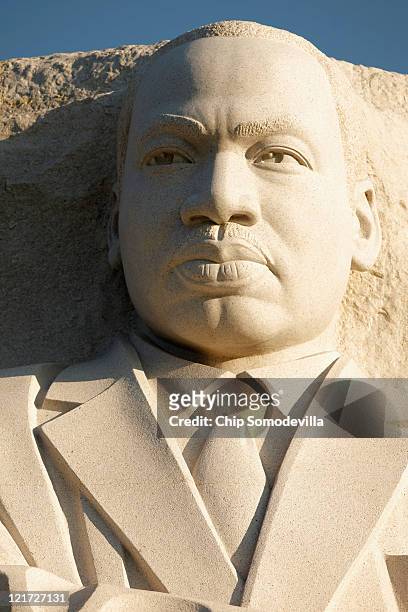 At 30-feet-tall, the sculpture at the new Martin Luther King Jr. Memorial is opened to the public for the first time on the National Mall August 22,...