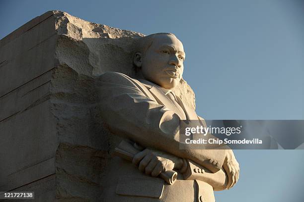 At 30-feet-tall, the sculpture at the new Martin Luther King Jr. Memorial is opened to the public for the first time on the National Mall August 22,...