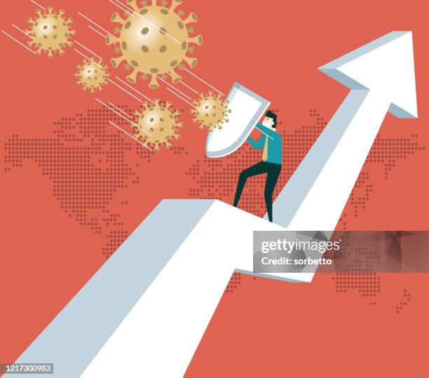 illustrazioni stock, clip art, cartoni animati e icone di tendenza di scudo contro il virus - sparse
