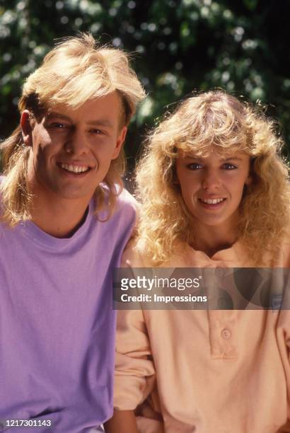 Kylie Minogue and Jason Donovan pictured together on the set of neighbours when they played the Aussie soap’s resident sweethearts.Melbourne.January...