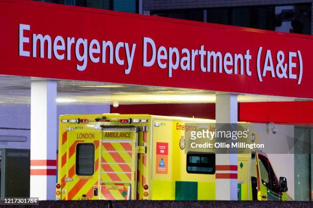 An ambulance is seen outside St Thomas Hospital in Westminster, where British Prime Minister Boris Johnson has now been transferred to the ICU after...