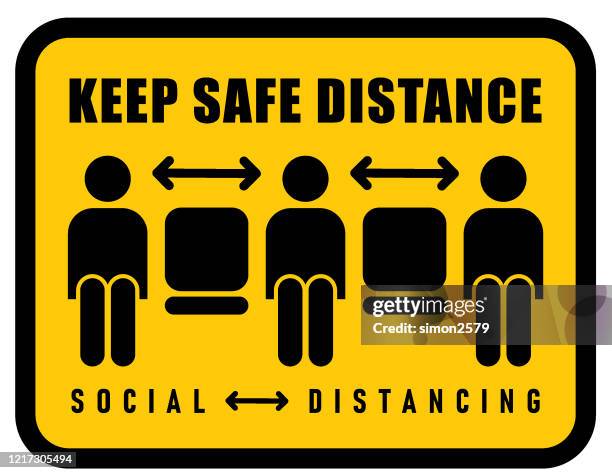 Social Distancing Sign Examples Social Distancing Sign High-Res Vector Graphic - Getty Images