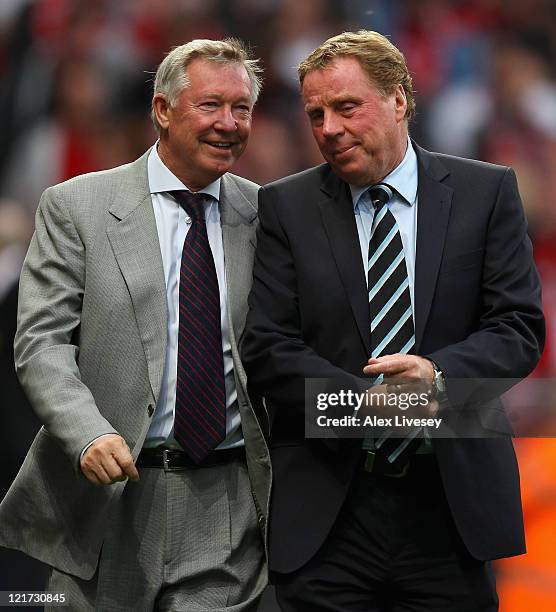 Manchester United manager Sir Alex Ferguson and Tottenham Hotspur manager Harry Redknapp ahead of the Barclays Premier League match between...