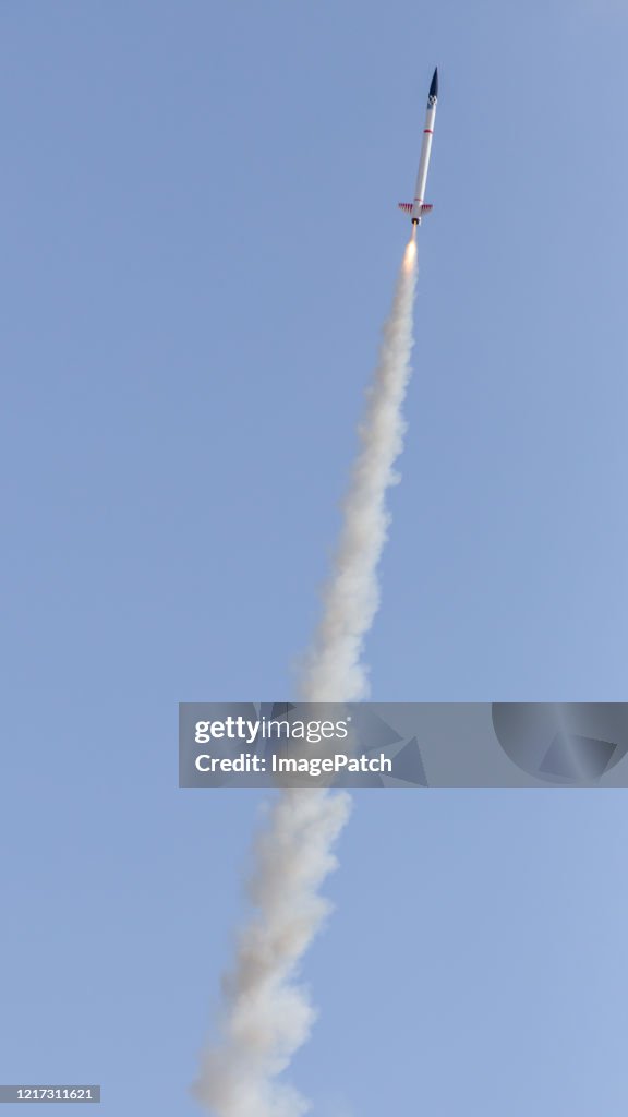 Rocket shoots high into the sky