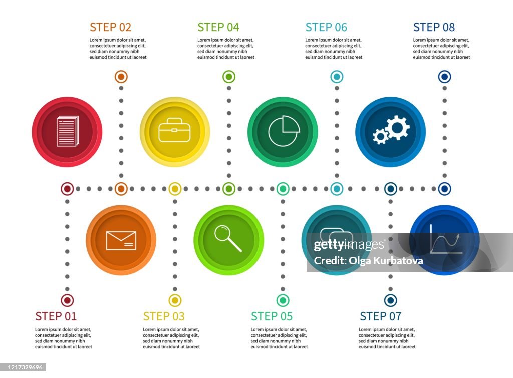 Step Chart Info Process Diagram Timeline With Milestones Workflow ...