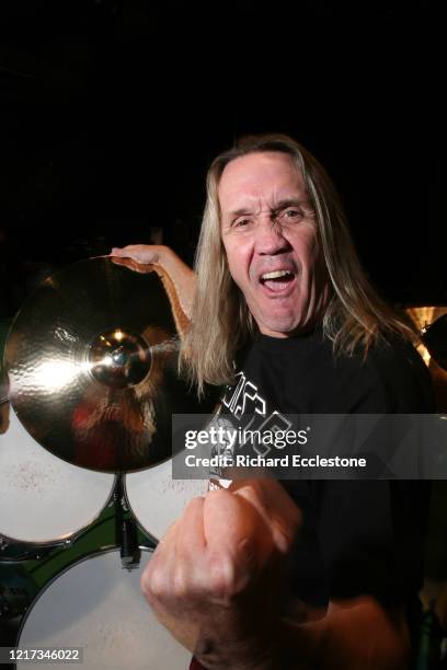 Nicko McBrain, drummer with British heavy metal band Iron Maiden, London, 2008