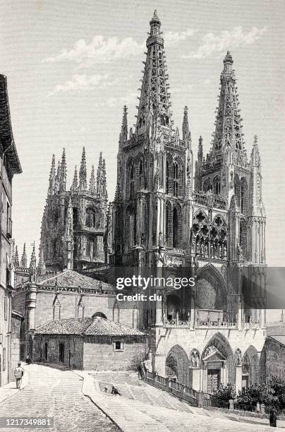 ilustrações de stock, clip art, desenhos animados e ícones de cathedral in burgos - burgos