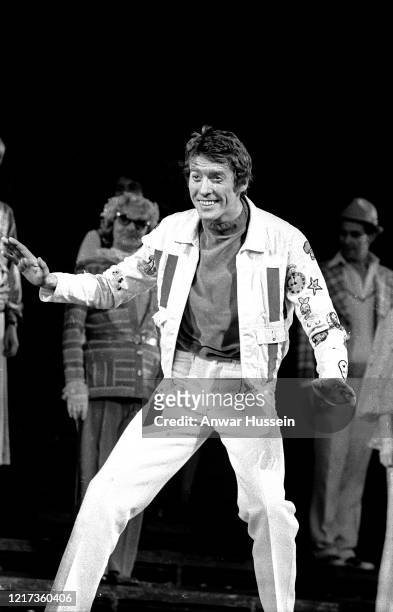 Actor and singer Michael Crawford on stage during the Royal Variety Performance at the London Palladium attended by Queen Elizabeth II and the Duke...