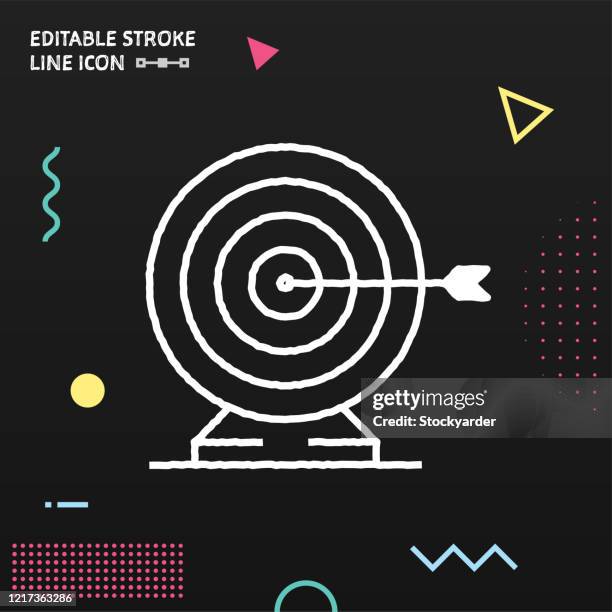 business target hand drawn vector icon design - bullseye infographic stock illustrations