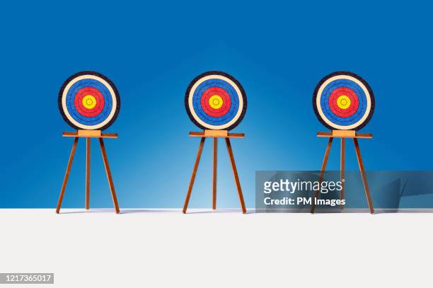 three targets - championship round three stock pictures, royalty-free photos & images