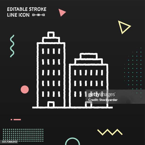 construction business hand drawn vector icon design - home extension uk stock illustrations