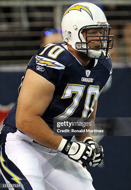 Stephen Schilling of the San Diego Chargers at Cowboys Stadium on August 21, 2011 in Arlington, Texas.