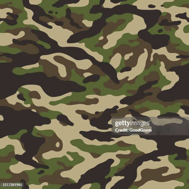 ilustrações, clipart, desenhos animados e ícones de padrão de camuflagem florestal sem emenda - army