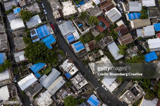 storm damage from hurricane maria - hurricane maria stock pictures, royalty-free photos & images
