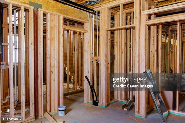 basement unfinished under construction residential home framing - unfinished basement stock pictures, royalty-free photos & images