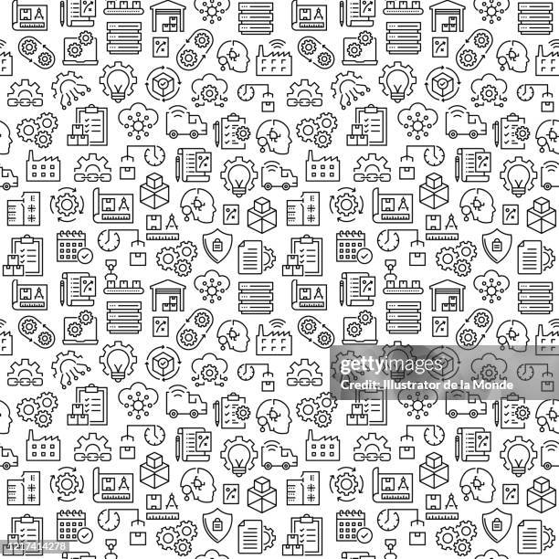 industry 4.0 seamless pattern - industrial background stock illustrations