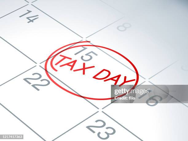 ilustraciones, imágenes clip art, dibujos animados e iconos de stock de recordatorio del calendario del día de impuestos - fecha tope