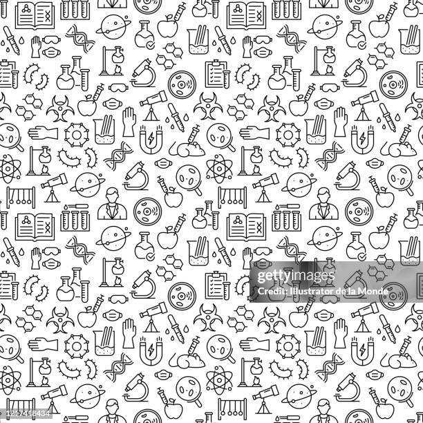 science seamless pattern - data scientists stock illustrations