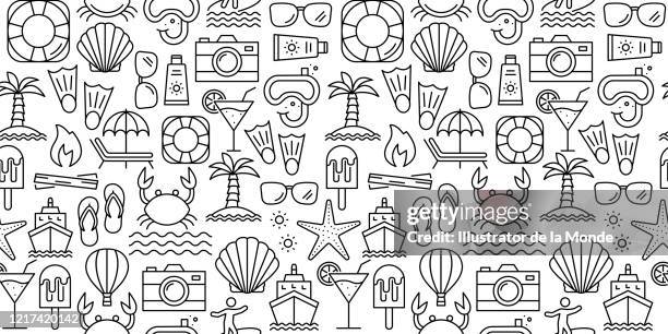 summer holiday seamless pattern - coconut pattern stock illustrations