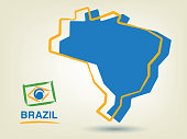 Map of Brazil stylized