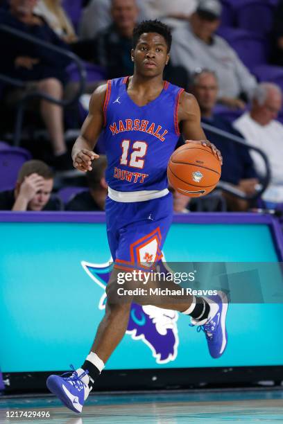 Zion Harmon of Marshall County High School in action against Fort Myers High School during the City of Palms Classic Day 1 at Suncoast Credit Union...