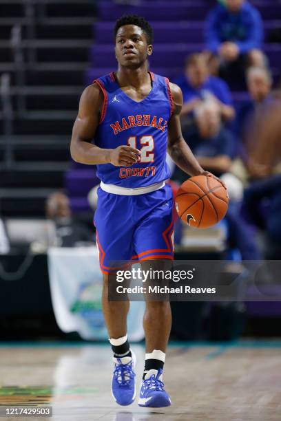 Zion Harmon of Marshall County High School in action against Fort Myers High School during the City of Palms Classic Day 1 at Suncoast Credit Union...