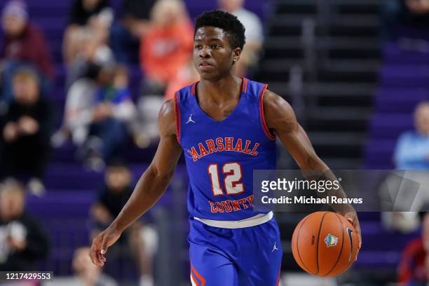 Zion Harmon of Marshall County High School in action against Fort Myers High School during the City of Palms Classic Day 1 at Suncoast Credit Union...