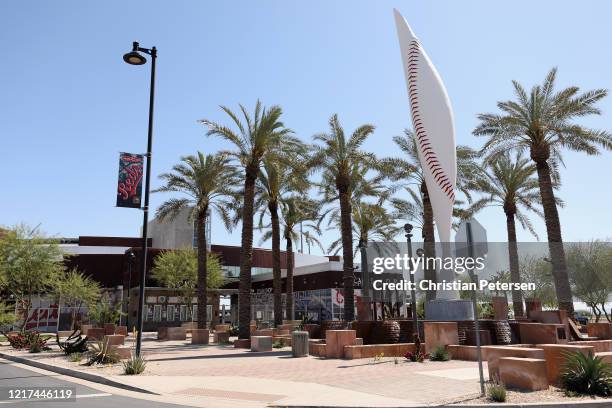 General view outside of the Cleveland Indians and Cincinnati Reds spring training facility, Goodyear Ballpark on April 07, 2020 in Avondale, Arizona....