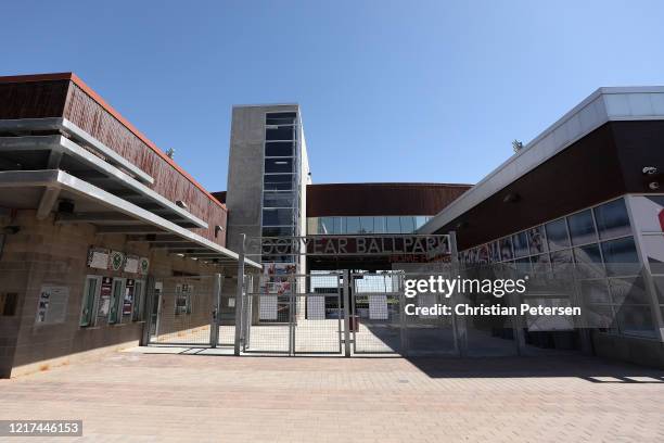 General view outside of the Cleveland Indians and Cincinnati Reds spring training facility, Goodyear Ballpark on April 07, 2020 in Avondale, Arizona....