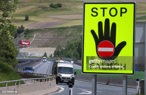 June 2020, Austria, Schönberg: A motorhome from Germany drives over the Europabrücke bridge towards Italy shortly before the Brenner Pass. Photo:...